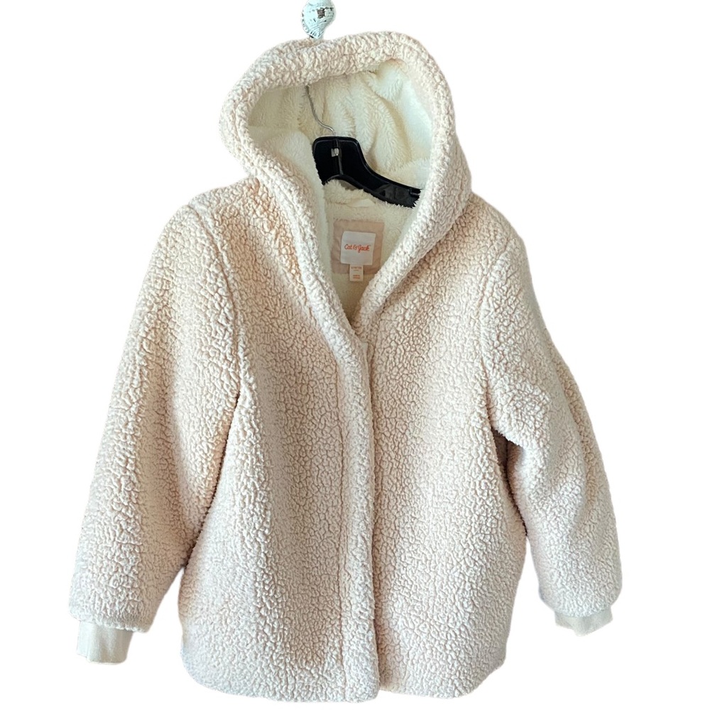 Cat & Jack Size L 10/12 light peach color hoodie Jacket Coat great condition - Picture 2 of 7